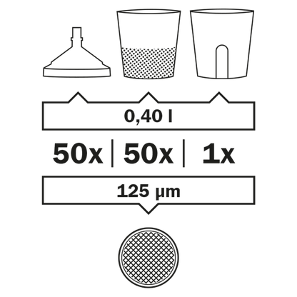 SATA LCS 0,40 l - the Liner - 125 µm Flachsieb