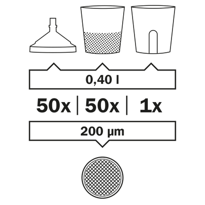 SATA LCS 0,40 l - the Liner - 200 µm Flachsieb