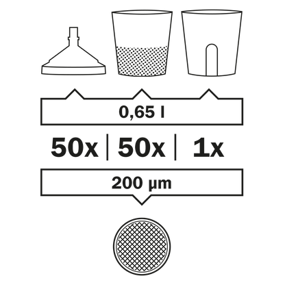 LCS 0,65 l - the Liner - 200 µm Flachsieb
