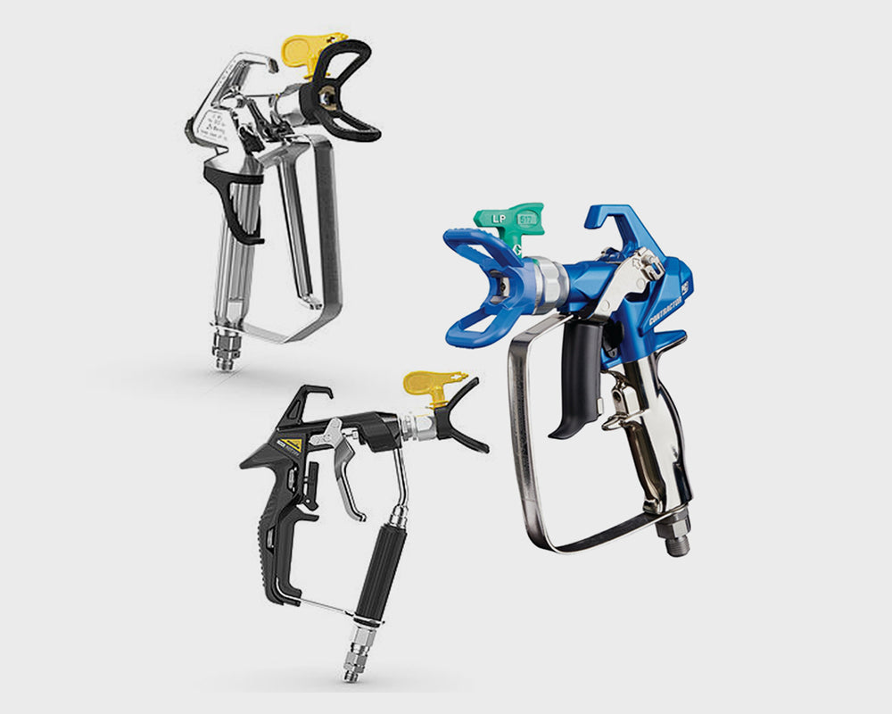 Verschiedene Airless-Pistolen im Vergleich